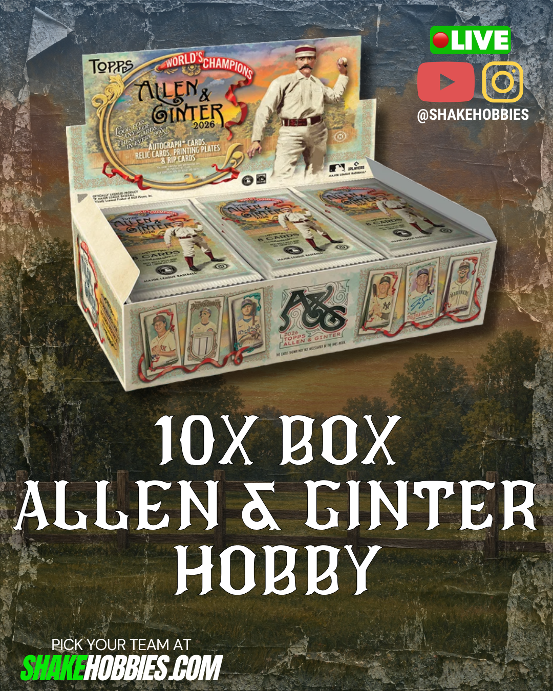 SH-3008 | 10x Allen & Ginter ⚾ [HOBBY]