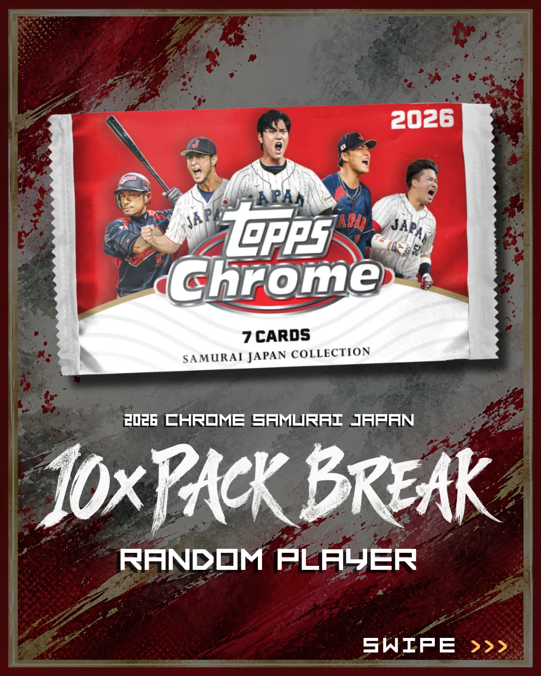 SH-3018 | 10x Chrome Samurai Japan ⚾ [SINGLE PACKS] Random Player