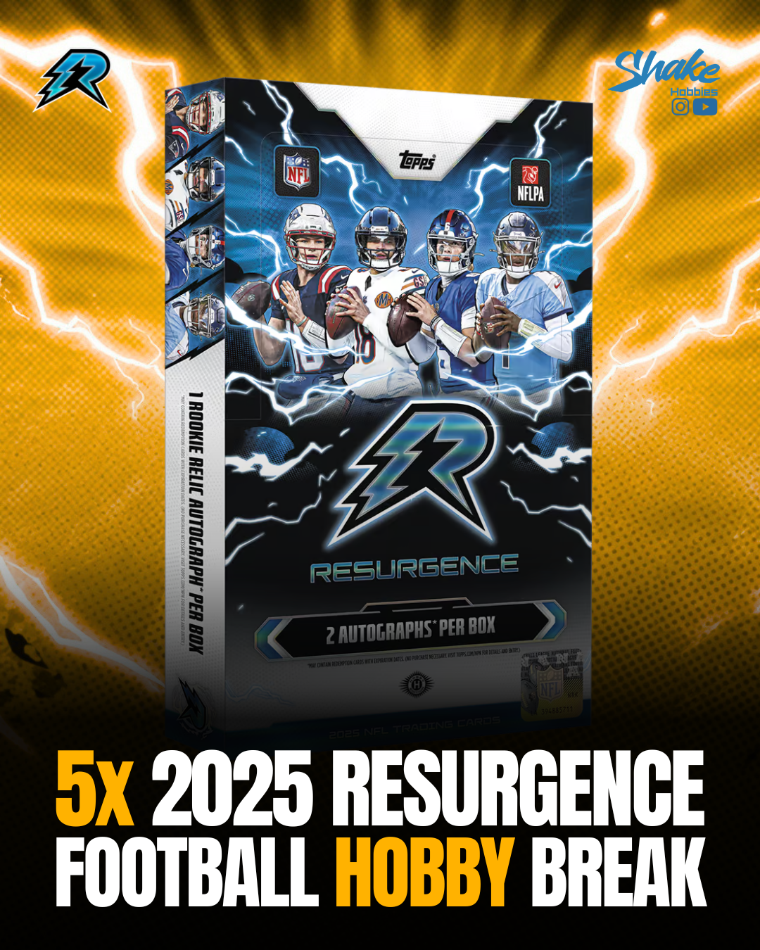 SH-2057 | 5x 2025 Topps Resurgence 🏈 [HOBBY]
