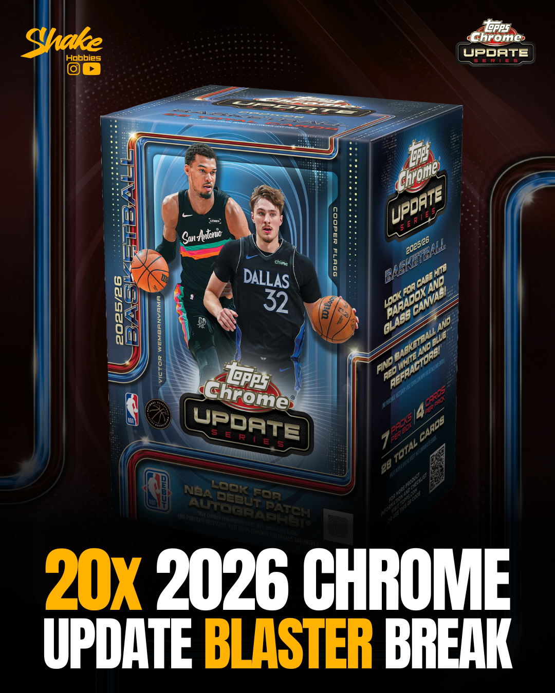 SH-2059 | 20x Topps Chrome Update 🏀 [BLASTERS]