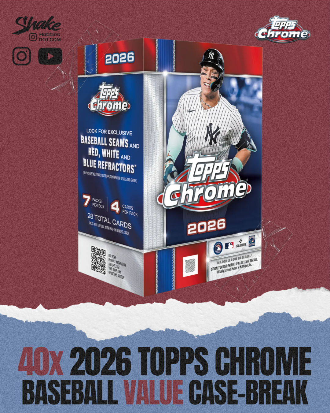 SH-2052 | 40x Topps Chrome ⚾ Value Boxes [CASE-BREAK]