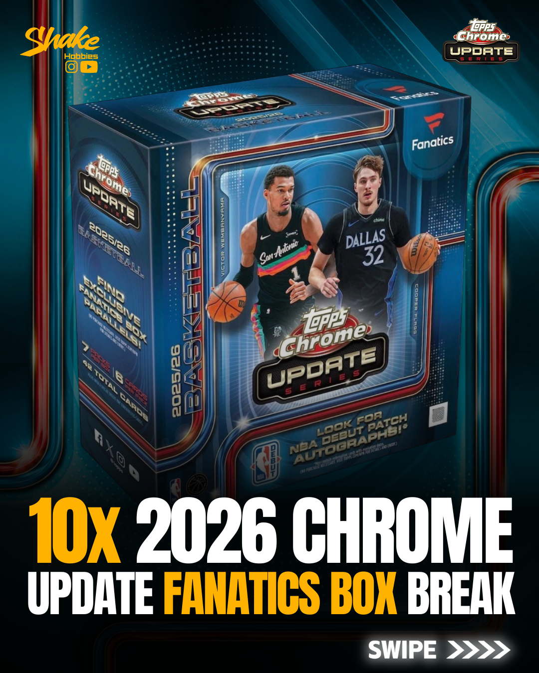 SH-2067 | 10x Topps Chrome Update 🏀 [FANATICS BOXES]