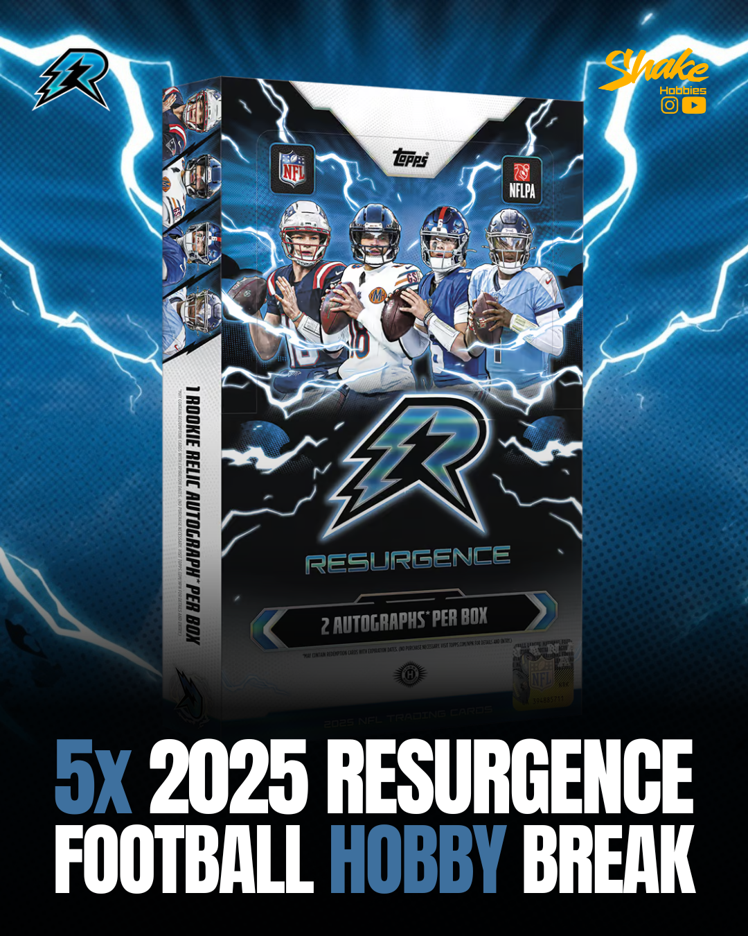 SH-2056 | 5x 2025 Topps Resurgence 🏈 [HOBBY]