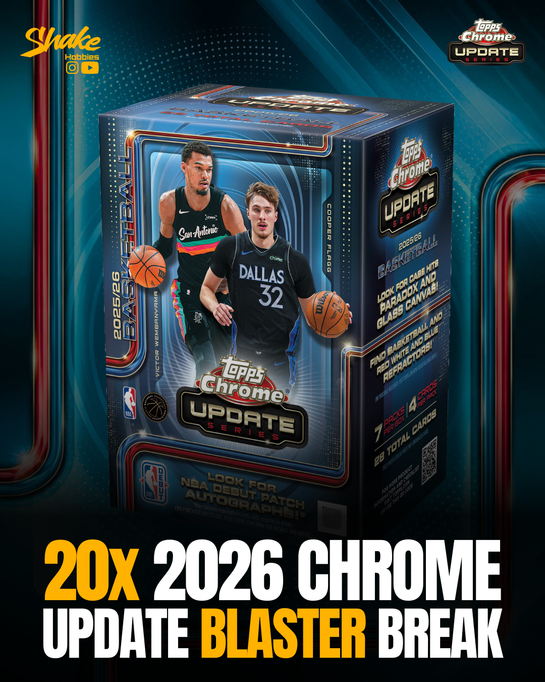 SH-2061 | 20x Topps Chrome Update 🏀 [BLASTERS]