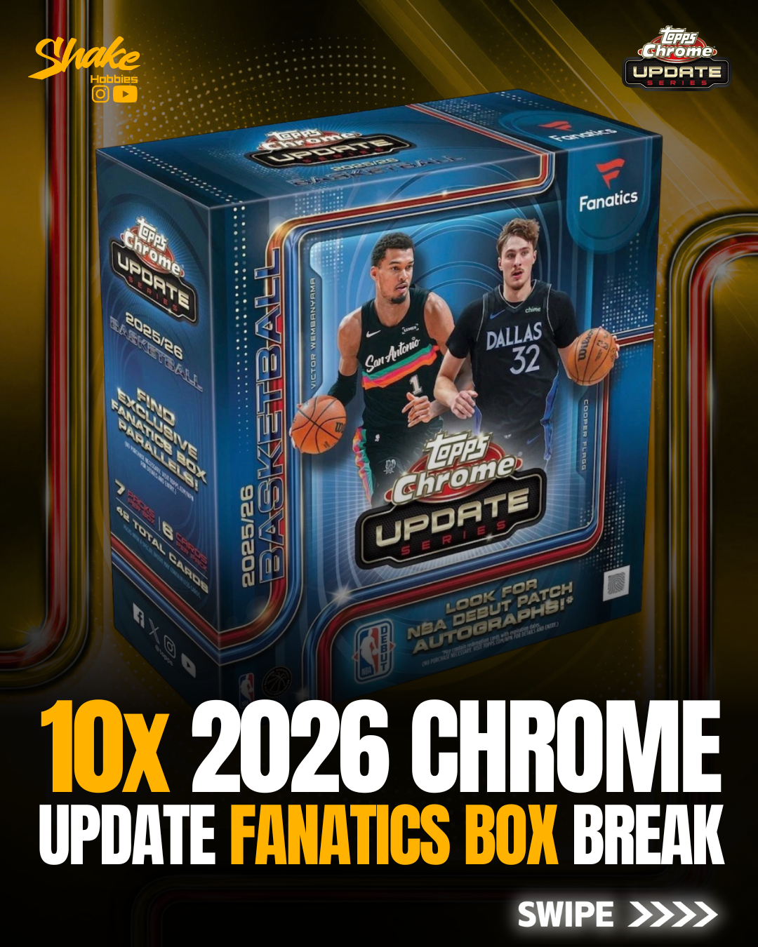 SH-2068 | 10x Topps Chrome Update 🏀 [FANATICS BOXES]