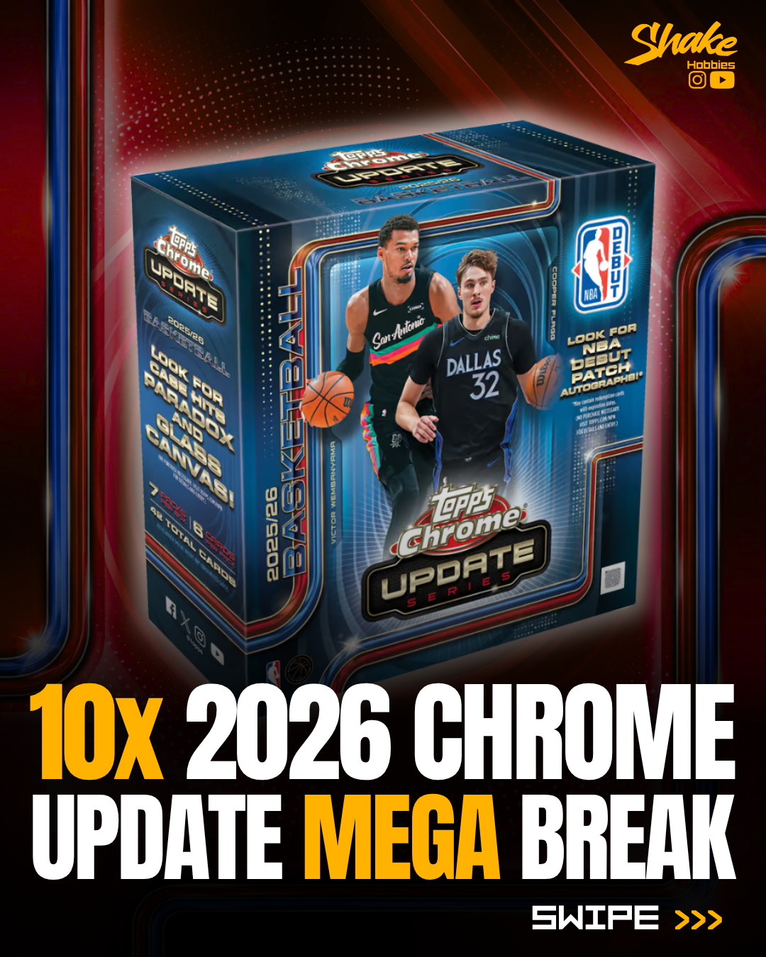 SH-2078 | 10x Topps Chrome Update 🏀 [MEGAS]