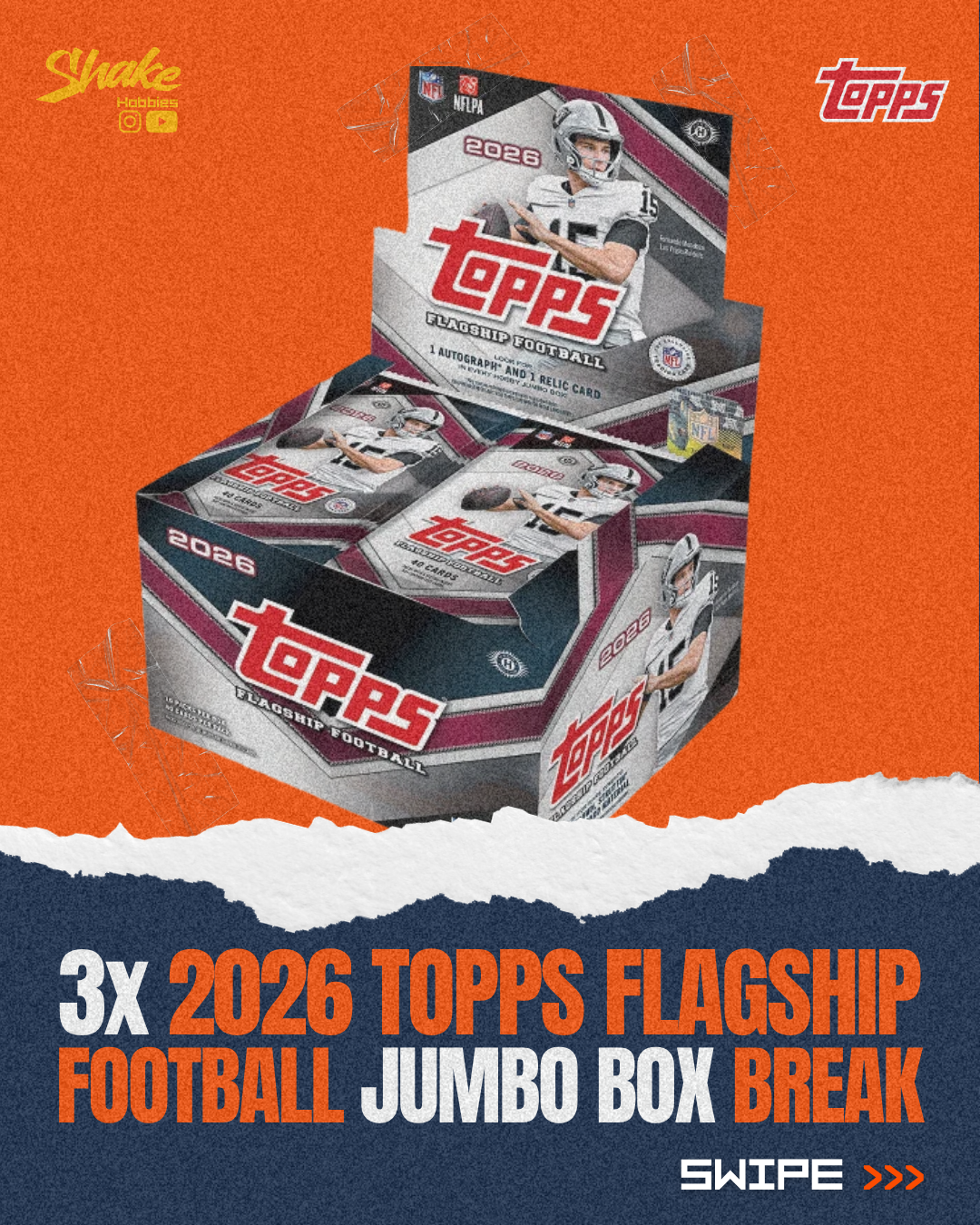 SH-2083 | 3x 2026 Topps Football 🏈 [JUMBO]