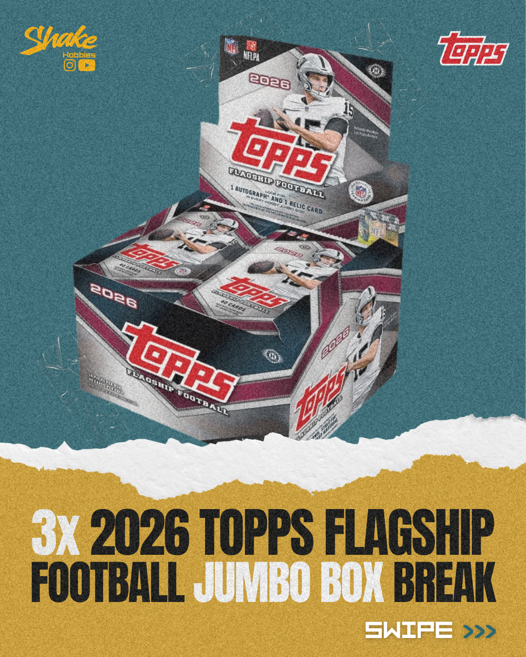 SH-2082 | 3x 2026 Topps Football 🏈 [JUMBO]