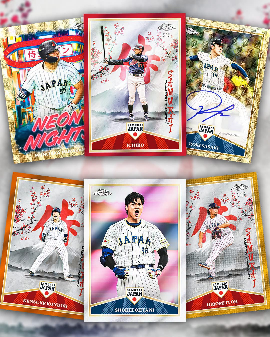 SH-3018 | 10x Chrome Samurai Japan ⚾ [SINGLE PACKS] Random Player