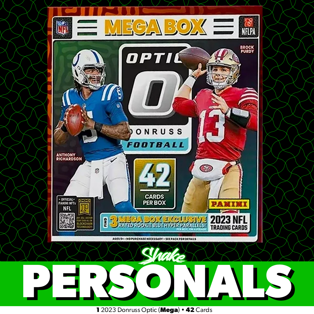 2023 Panini NFL Football Donruss Optic Mega (Walmart; Blue Hyper) (1-Mega Personal)