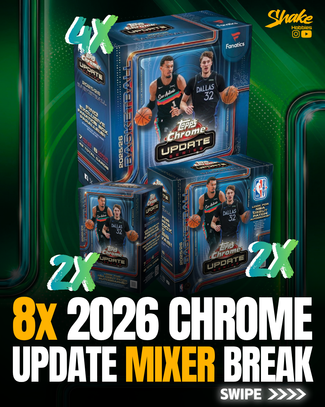 SH-2073 | 8x Topps Chrome Update 🏀 [MIXER]