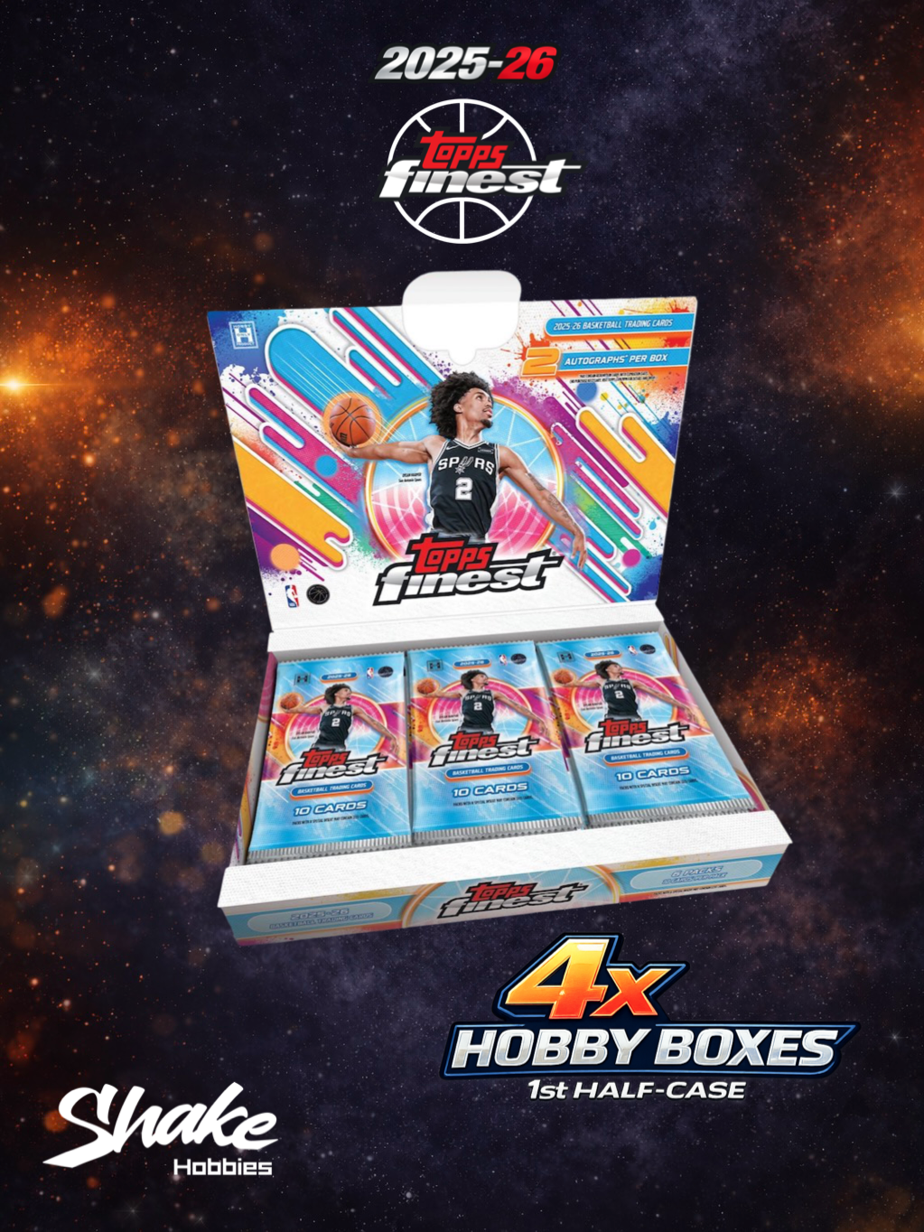 SH-1992 | 4x 25-2026 Topps Finest 🏀 [HOBBY] 1st HALF-CASE